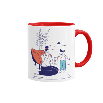 Mothers Day, Flat, Mug colored red, ceramic, 330ml