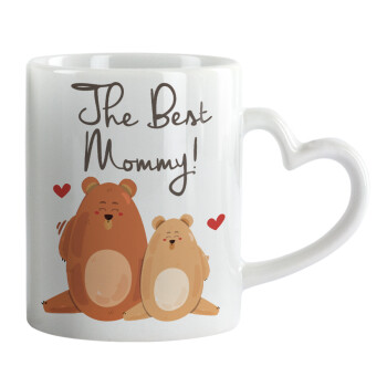 Mothers Day, bears, Mug heart handle, ceramic, 330ml