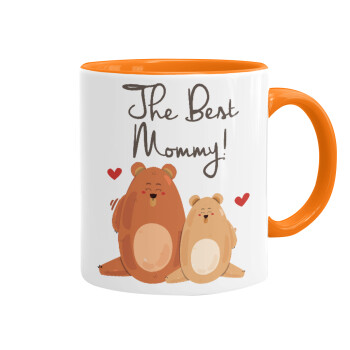 Mothers Day, bears, Mug colored orange, ceramic, 330ml