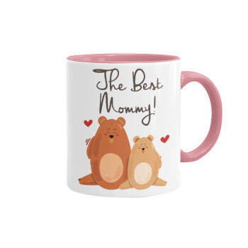 Mothers Day, bears, Mug colored pink, ceramic, 330ml