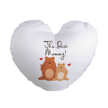 Mothers Day, bears, Μαξιλάρι καναπέ καρδιά 40x40cm περιέχεται το  γέμισμα