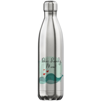 Mothers Day, whales, Inox (Stainless steel) hot metal mug, double wall, 750ml