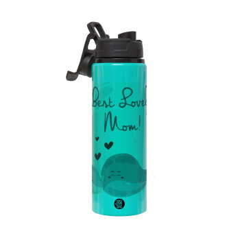 Mothers Day, whales, Μεταλλικό παγούρι νερού με καπάκι ασφαλείας, αλουμινίου 850ml