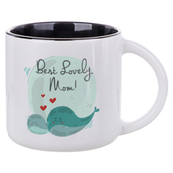 Mothers Day, whales, Κούπα κεραμική 400ml Λευκή/Μαύρη