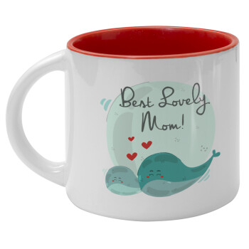Mothers Day, whales, Κούπα κεραμική 400ml Λευκή/Κόκκινη