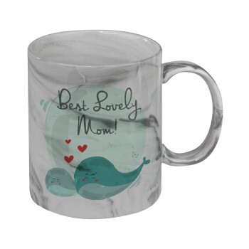 Mothers Day, whales, Mug ceramic marble style, 330ml