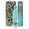 Easter Set, Metallic green/white thermos (Stainless steel), double-walled, 500ml & scented flat Easter candle (30cm) (TURQUOISE)