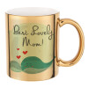 Mug ceramic, gold mirror, 330ml