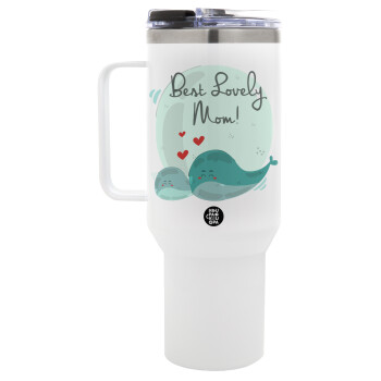 Mothers Day, whales, Mega Stainless steel Tumbler with lid, double wall 1,2L