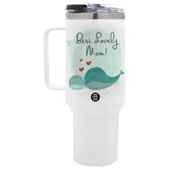 Mothers Day, whales, Mega Stainless steel Tumbler with lid, double wall 1,2L