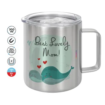 Mothers Day, whales, Mug Stainless steel double wall 300ml