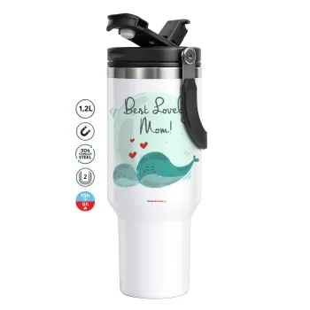 Mothers Day, whales, Mega Travel Mug / Κούπα Ταξιδίου, διπλού τοιχώματος (θερμό) 1,2L