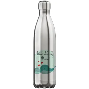 Mothers Day, whales, Μεταλλικό παγούρι θερμός Inox (Stainless steel), διπλού τοιχώματος, 750ml