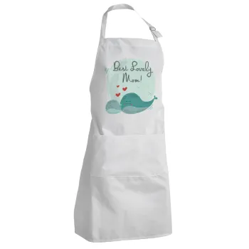 Mothers Day, whales, Adult Chef Apron (with sliders and 2 pockets)