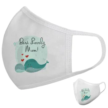 Mothers Day, whales, Μάσκα υφασμάτινη υψηλής άνεσης παιδική (Δώρο πλαστική θήκη)