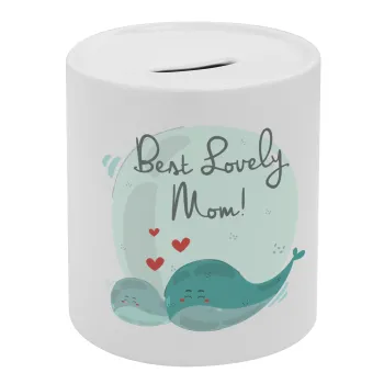 Mothers Day, whales, Κουμπαράς πορσελάνης με τάπα