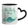 Mug heart black handle, ceramic, 330ml
