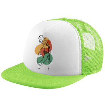 Women pregnant, Καπέλο Soft Trucker με Δίχτυ Πράσινο/Λευκό