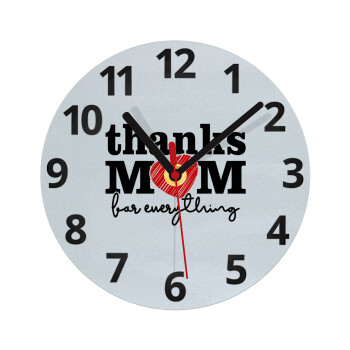 Thanks mom for everything, Ρολόι τοίχου γυάλινο (20cm)