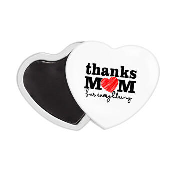 Thanks mom for everything, Μαγνητάκι καρδιά (57x52mm)