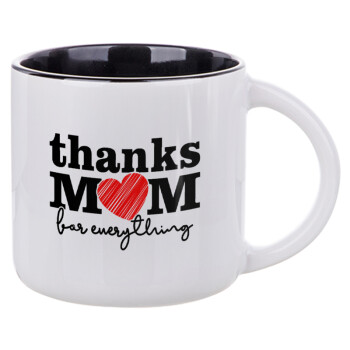 Thanks mom for everything, Κούπα κεραμική 400ml Λευκή/Μαύρη