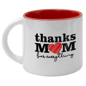Thanks mom for everything, Κούπα κεραμική 400ml Λευκή/Κόκκινη