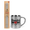 Easter Set, metallic thermal cup (300ml) & Easter aromatic flat candle (30cm) (GRAY)