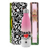 Easter Set, Metallic pink/white (Stainless steel) thermos, double-walled, 500ml & aromatic flat Easter candle (30cm) (PINK)