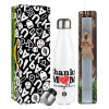 Easter candle, metallic white thermos bottle (500ml) & aromatic flat candle (30cm) (GRAY)