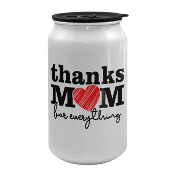 Thanks mom for everything, Κούπα ταξιδιού μεταλλική με καπάκι (tin-can) 500ml