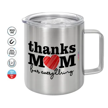 Thanks mom for everything, Mug Stainless steel double wall 300ml