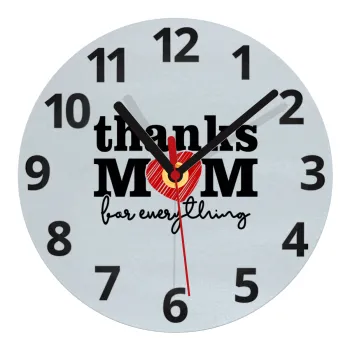 Thanks mom for everything, Ρολόι τοίχου γυάλινο (20cm)
