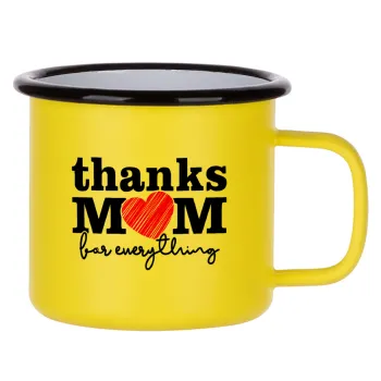 Thanks mom for everything, Metallic enamel MATT Yellow cup 360ml