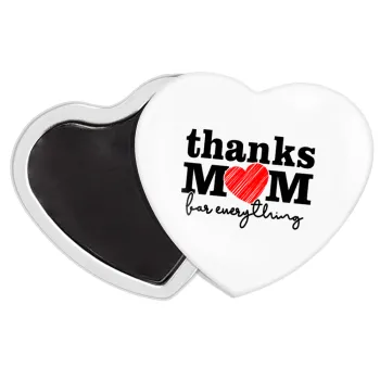 Thanks mom for everything, Μαγνητάκι καρδιά (57x52mm)