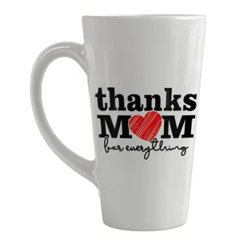 Thanks mom for everything, Κούπα κωνική Latte Μεγάλη, κεραμική, 450ml