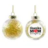 Transparent Christmas tree ball ornament with gold filling 8cm