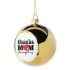 Golden Christmas tree ball ornament 8cm