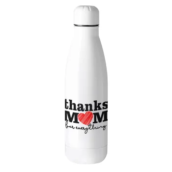 Thanks mom for everything, Metal mug thermos (Stainless steel), 500ml