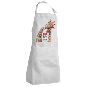 Mothers Day, Cute giraffe, Adult Chef Apron (with sliders and 2 pockets)