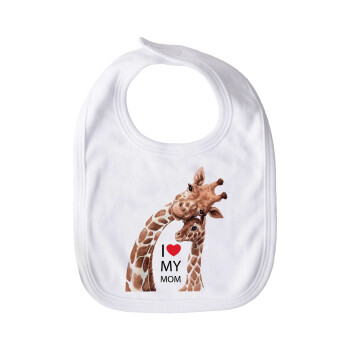 Mothers Day, Cute giraffe, Σαλιάρα Βαμβακερή με Σκρατς μεγάλη (35x28cm)