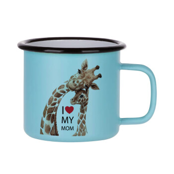 Mothers Day, Cute giraffe, Κούπα Μεταλλική εμαγιέ ΜΑΤ σιέλ 360ml