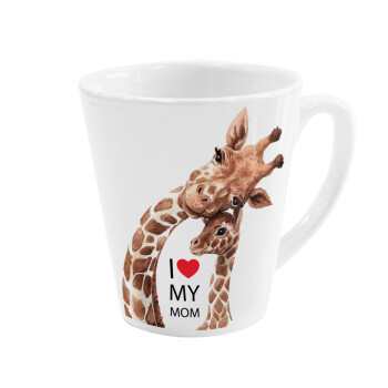 Mothers Day, Cute giraffe, Κούπα κωνική Latte Λευκή, κεραμική, 300ml