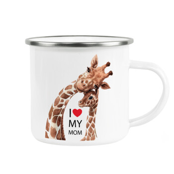 Mothers Day, Cute giraffe, Κούπα Μεταλλική εμαγιέ λευκη 360ml