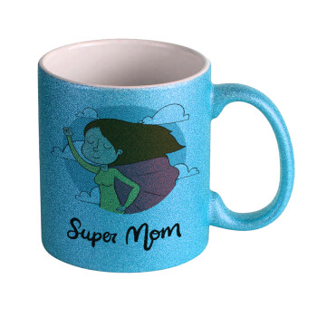 Super mom, Κούπα Σιέλ Glitter που γυαλίζει, κεραμική, 330ml
