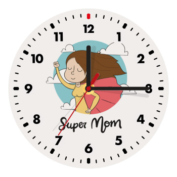 Super mom, Ρολόι τοίχου ξύλινο (20cm)