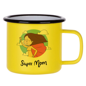 Super mom, Κούπα Μεταλλική εμαγιέ ΜΑΤ Κίτρινη 360ml