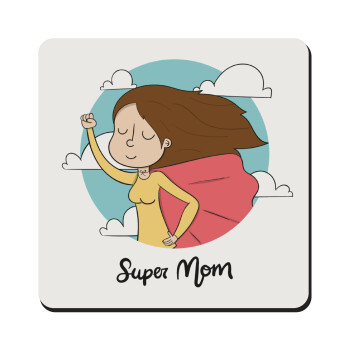 Super mom, Τετράγωνο μαγνητάκι ξύλινο 9x9cm