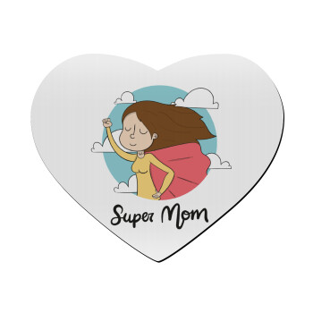 Super mom, Mousepad heart 23x20cm