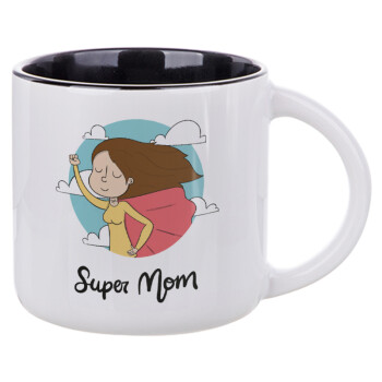Super mom, Κούπα κεραμική 400ml Λευκή/Μαύρη