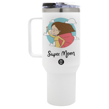 Super mom, Mega Stainless steel Tumbler with lid, double wall 1,2L
